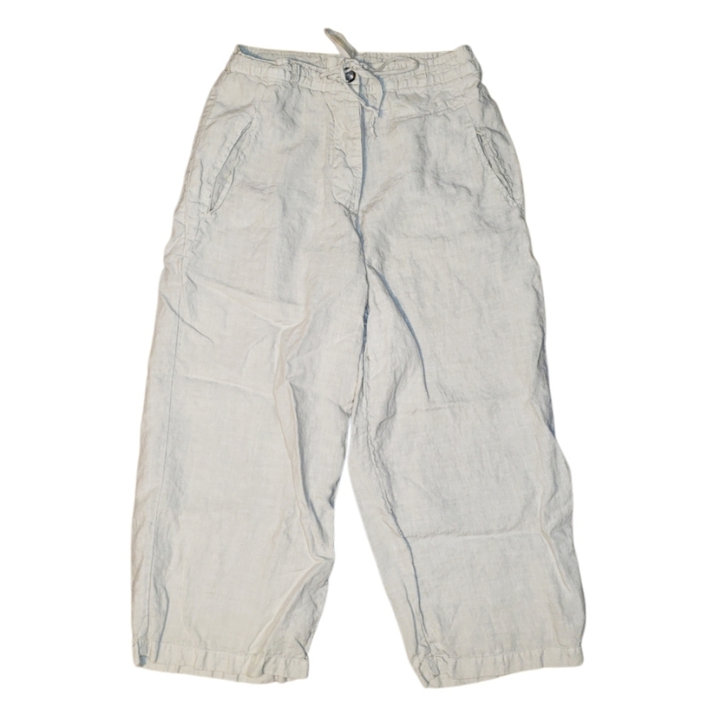CP Shades Linen High Waisted Embroidered Wide Leg Cropped Pants - Picture 2 of 12